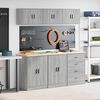 vidaXL Garage Cabinets 6 pcs Grey Sonoma Engineered Wood