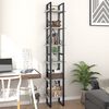 vidaXL 6-Tier Book Cabinet Concrete Grey 40x30x210 cm Engineered Wood