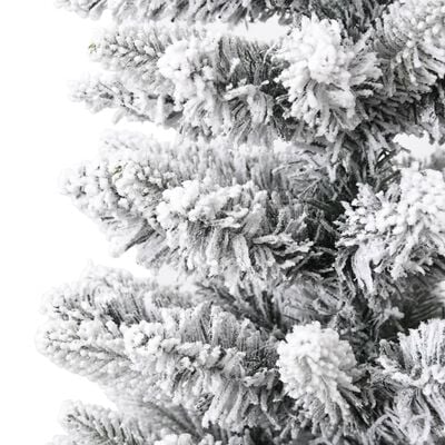 vidaXL Artificial Slim Christmas Tree with Flocked Snow 120 cm PVC&PE