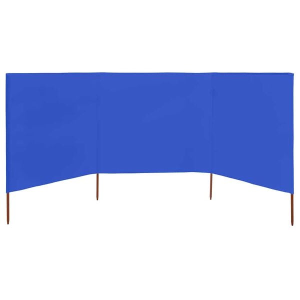 vidaXL 3-panel Wind Screen Fabric 400x120 cm Azure Blue