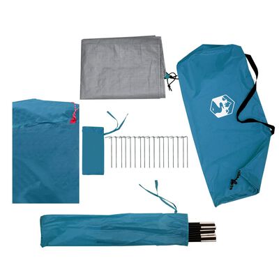 vidaXL Camping Tent Dome 4-Person Blue Waterproof