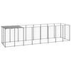 vidaXL Dog Kennel | Silver and silver grey | PE, powder-coated steel | Large