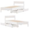 vidaXL Bed Frame without Mattress White 90x190 cm Single Solid Wood Pine