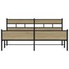 vidaXL Metal Bed Frame without Mattress Sonoma Oak 200x200 cm