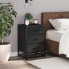 vidaXL Bedside Cabinet Black 40x34.5x60 cm Engineered Wood and Metal