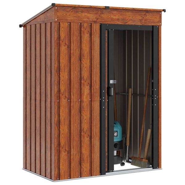 vidaXL Garden Sheds Brown 137 x 81 x 180 cm Metal