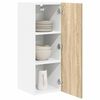 vidaXL Hanging Cabinet with Door Sonoma Oak and White 30 x 31 x 80 cm