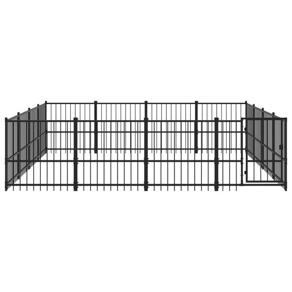 vidaXL Outdoor Dog Kennel Steel 15.05 m&sup2;