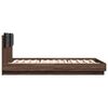 vidaXL Bed Frame without Mattress Brown Oak 150x200 cm King Size