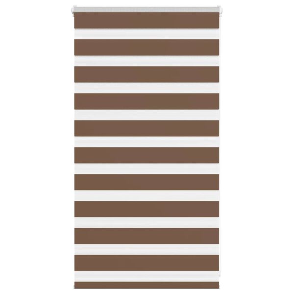 vidaXL Zebra Blind Brown 90x100 cm Fabric Width 85.9 cm Polyester