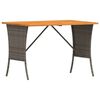 vidaXL Garden Table with Acacia Wood Top Grey 105x75x72 cm Poly Rattan