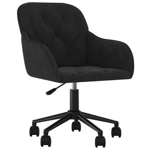 vidaXL Office Chair Height Adjustable Black 56 x 61.5 x 72 cm Velvet