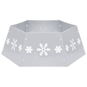 vidaXL Christmas Tree Skirt Silver and White &Oslash;68x25 cm