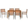 vidaXL Garden Dining Set 7 pcs Grey Solid Acacia Wood