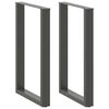 vidaXL Bar Table Legs U-Shaped 2 pcs Anthracite 60x(90-91) cm Steel