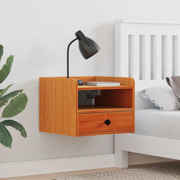 vidaXL Bedside Table 2 pcs Wax Brown 38 x 36 x 29.5 cm Solid pine wood