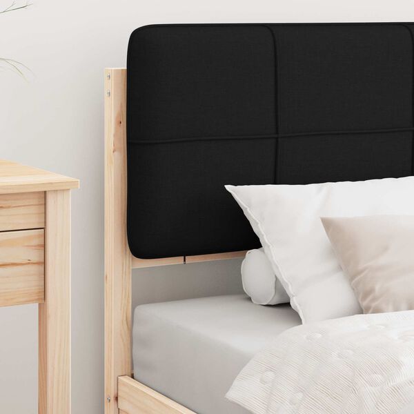 vidaXL Bed Frame with Upholstered Headboard Black 90 x 190 cm