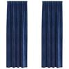 vidaXL Blackout Curtains 2 pcs Dark Blue 140 x 260 cm Velvet
