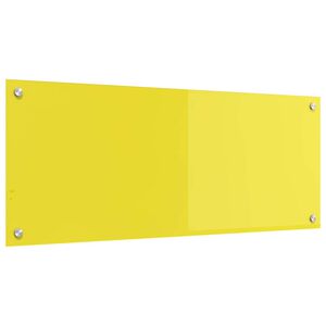 vidaXL Kitchen Backsplash Yellow 100 x 40 cm Tempered Glass