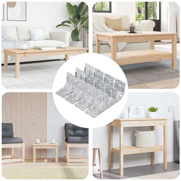 vidaXL Bracket 12 pcs Zinc-coated 106 x 55 x 1.5mm Steel