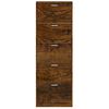 vidaXL Shoe Cabinet Smoked Oak 59x17x169 cm Engineered Wood
