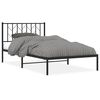vidaXL Metal Bed Frame without Mattress with Headboard Black 107x203cm