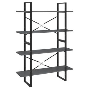 vidaXL Book Cabinet | Grey | Solid pine wood, metal | Medium | Book Cabinet