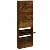 vidaXL Shoe Cabinet Smoked Oak 59x17x169 cm Engineered Wood