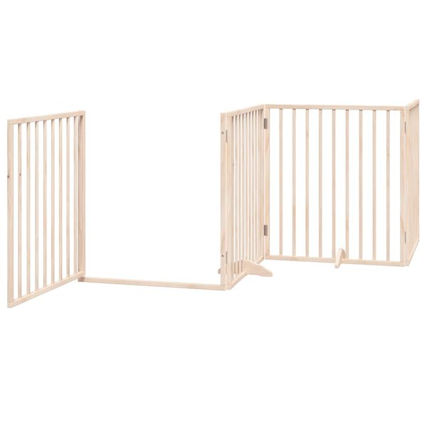 vidaXL Dog Gate with Door Foldable 10 Panels 800 cm Poplar Wood