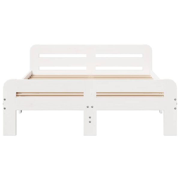 vidaXL Bed Frame without Mattress White 180x200 cm Super King Size Solid Wood Pine