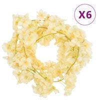 vidaXL Artificial Flower Garlands 6 pcs Champagne 180 cm