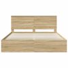 vidaXL Bed Frame with Headboard Sonoma 180 x 200 cm Solid Pine Wood