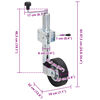 vidaXL Trailer Jack Wheel 60 mm with 2 Support Tubes and 3 Split Clamps