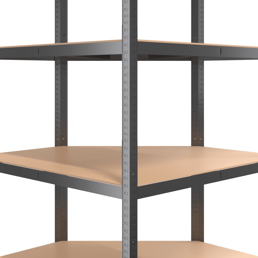 Metal corner top storage shelves