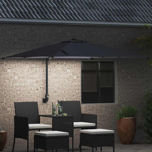 vidaXL Garden Parasol Anthracite 248.5 x 247.5 x 160 cm Fabric
