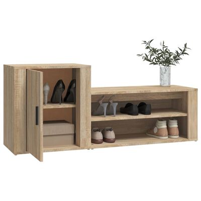 vidaXL Shoe Cabinet Sonoma Oak 130x35x54 cm Engineered Wood