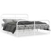 vidaXL Metal Bed Frame without Mattress with Footboard White 180x200cm