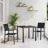 vidaXL Garden Dining Set 3 pcs Black Powder-Coated Steel