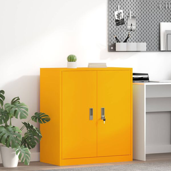 vidaXL Storage Cabinet Mustard Yellow 80 x 40 x 90 cm Steel