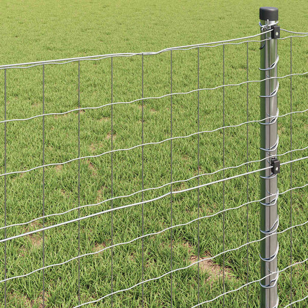 vidaXL Euro Fence Silver 1.6 x 10 m Hot dip galvanized iron
