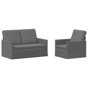 vidaXL Sofa Set 2 pcs Dark Grey Fabric