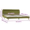 vidaXL Bed Frame with LED without Mattress Green Fabric 150x200 cm King Size