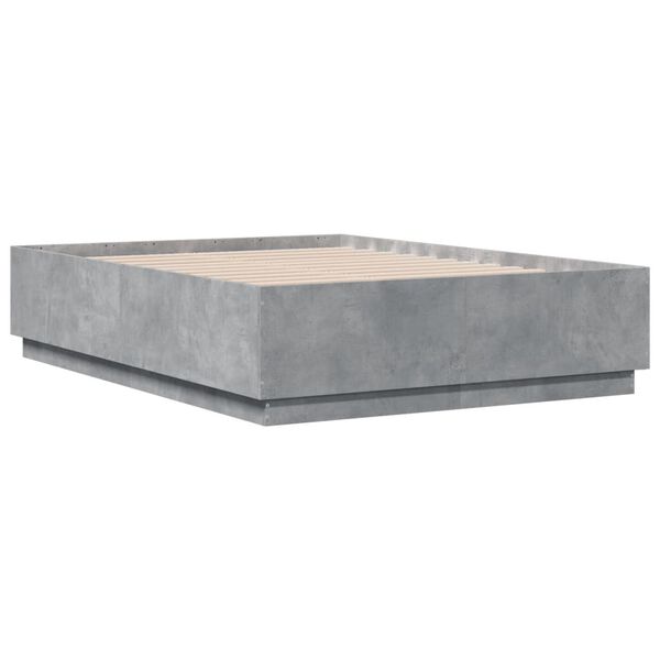 vidaXL Bed Frame without Mattress Concrete Grey 135x190 cm Double