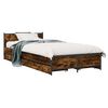 vidaXL Bed Frame with Headboard Smoked Oak 80 x 200 cm Engineered Wood