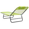 vidaXL Folding Sun Lounger 2 pcs Green 182 x 55 x 85.5cm Textilene