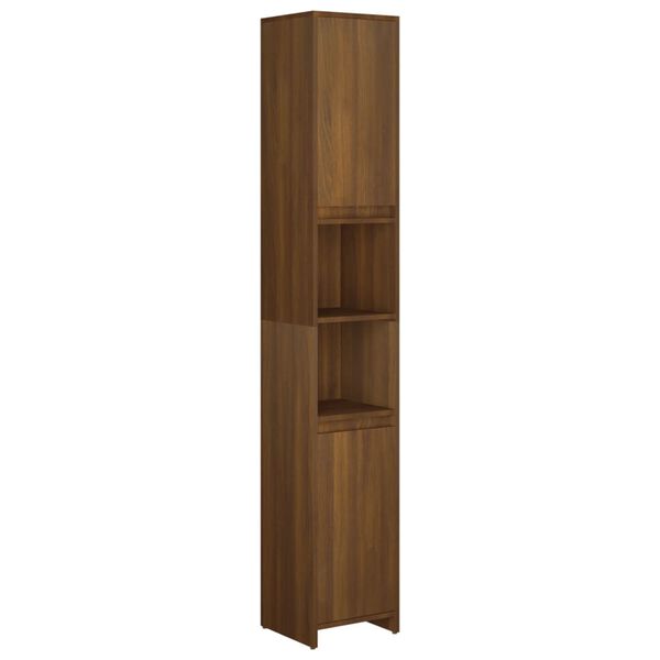 vidaXL Bathroom Cabinet Brown Oak 30x30x183.5 cm Engineered Wood
