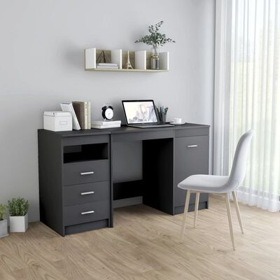 vidaXL Desk Grey 140x50x76 cm Chipboard