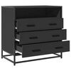 vidaXL Drawer Cabinet Black 70x41x70 cm Engineered Wood