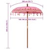 vidaXL Balinese Parasol Pink (180-190) x 260 cm Cotton and Wood