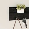vidaXL Wall-Mounted Coat Rack Wall-mounted Black Oak 60 x 10.5 x 18 cm